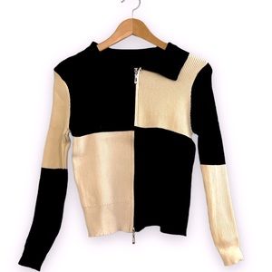 Two Side Zip-up Knit Sweater